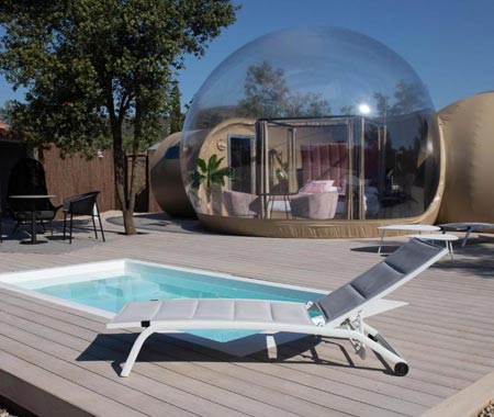 Hotel de burbuja en Castellón con jacuzzi exterior Hotel de burbuja en Castellón con jacuzzi exterior