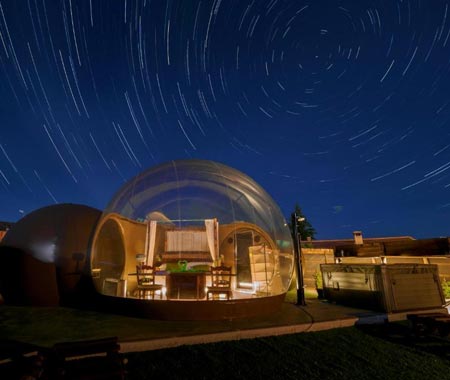Hote burbuja en Segovia de noche, para ver la estrellas en pareja Hote burbuja en Segovia de noche, para ver la estrellas en pareja