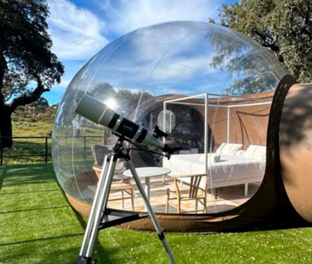 Hotel burbuja en Cáceres para dormir bajo las estrellas